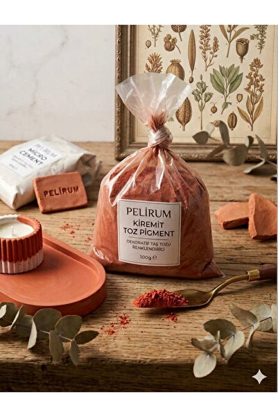 Pelirum Kiremit Toz Pigment 100 gr - Dekoratif Taş Tozu Renklendirici Renk To...