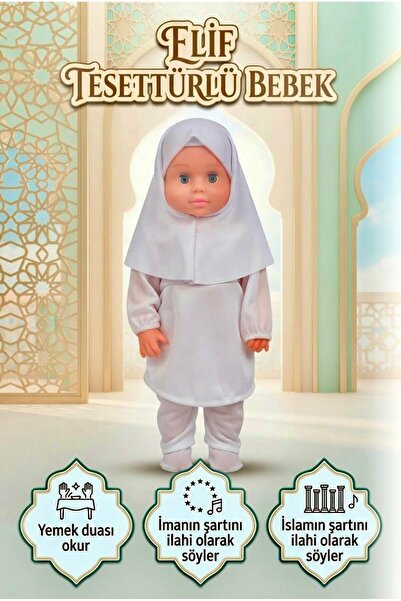 Tıfıl Toys Elif Tesettürlü Bebek Pilli Sesli Dua Eden ve İlahi Okuyan Eğitici...