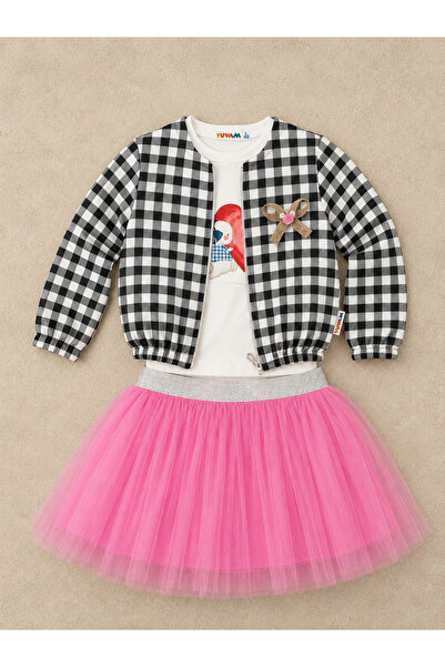 Yuvam Baby Girl's 3-Piece Set Skirted Children's Outfit Skirt Badi Cardigan
