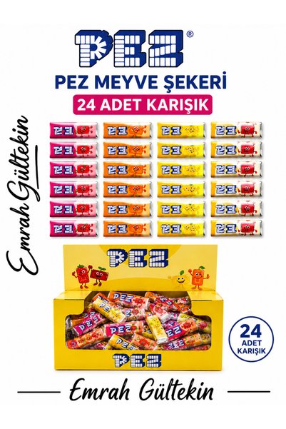 Emrah Gültekin 24 Pieces Mixed Pez Fruit Candy Colorful Fun Suitable for Chil...