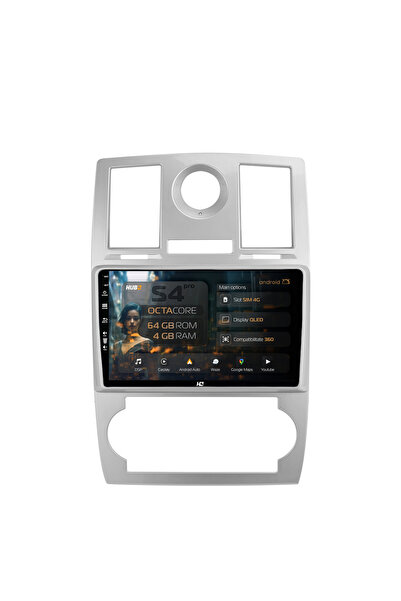 HUB64 Navigație Android Chrysler 300C (2004-2011), 9 inch, 4GB RAM, CarPlay ș...