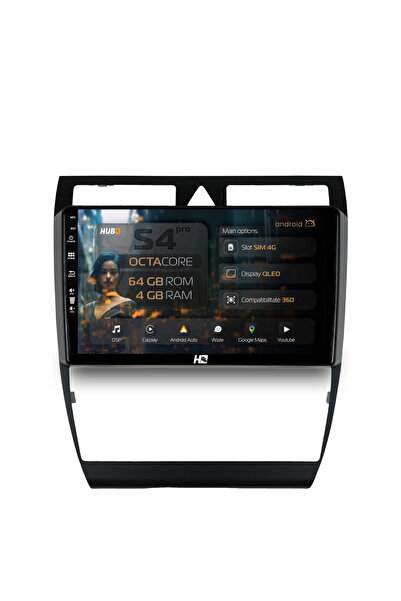 HUB64 Navigație Android Audi A6 (1999-2004), 9 inch, 4GB RAM, CarPlay și Andr...