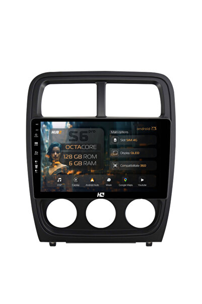HUB64 Navigație Android Dodge Caliber (2010-2012), 9 inch, 6GB RAM, CarPlay ș...