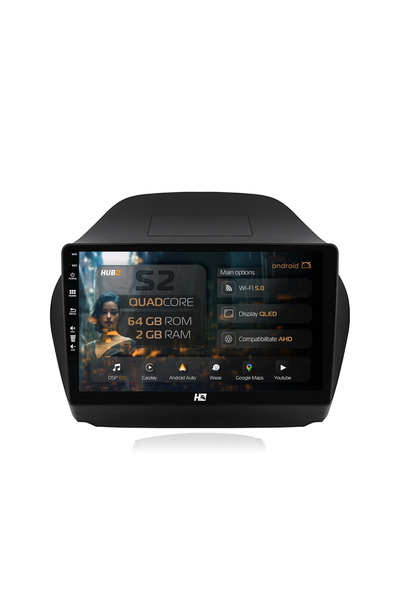 HUB64 Navigație Android Hyundai IX35 (2009-2015), 10.1 inch, 2GB RAM, CarPlay...
