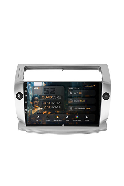 HUB64 Navigație Android Citroen C4 (2004-2014), 9 inch, 2GB RAM, CarPlay și A...