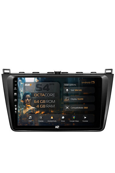 HUB64 Navigație Android Mazda 6 (2008-2013), 9 inch, 4GB RAM, CarPlay și Andr...