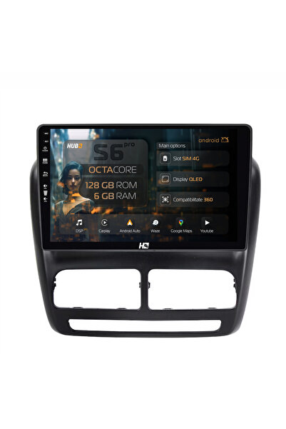 HUB64 Navigație Android Fiat Doblo (2010-2015), 9 inch, 6GB RAM, CarPlay și A...