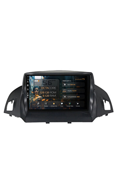 HUB64 Navigație Android Ford Kuga / C-Max (2013-2018), 9 inch, 6GB RAM, CarPl...
