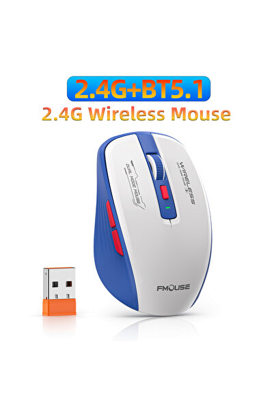 Choice1 01 2.4G USB Wireless and Bluetooth 5.1 Mouse Silent Adjustable 2400DP...