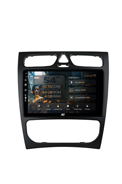 HUB64 Navigație Android Mercedes Benz C-Class W203 (2000-2005), 9 inch, 4GB R...