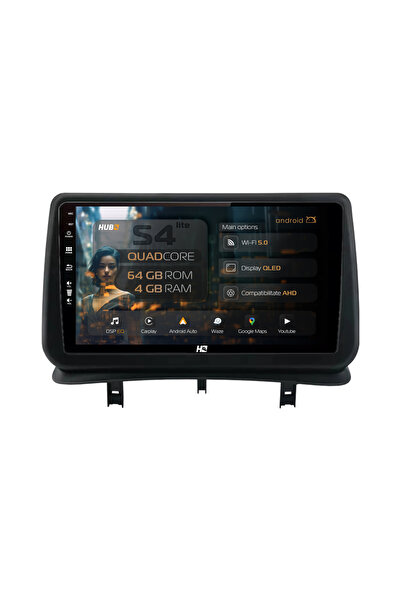 HUB64 Navigație Android Renault Clio 3 (2005-2013), 9 inch, 4GB RAM, CarPlay ...