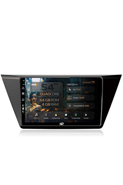 HUB64 Navigatie Android Volkswagen Touran (2016+), 10.1 inch, 4GB RAM, CarPla...