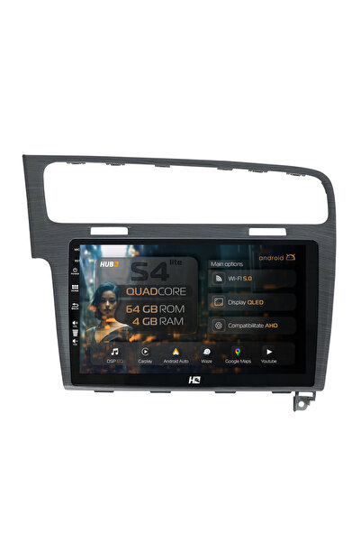 HUB64 Navigație Android Volkswagen Golf 7, 10.1 inch, 4GB RAM, CarPlay și And...
