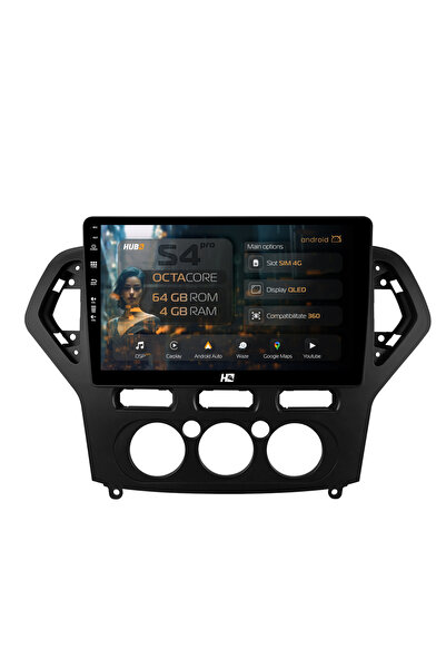 HUB64 Navigatie Android Ford Mondeo (2007-2010) Clima Manuala, 9 inch, 4GB RA...