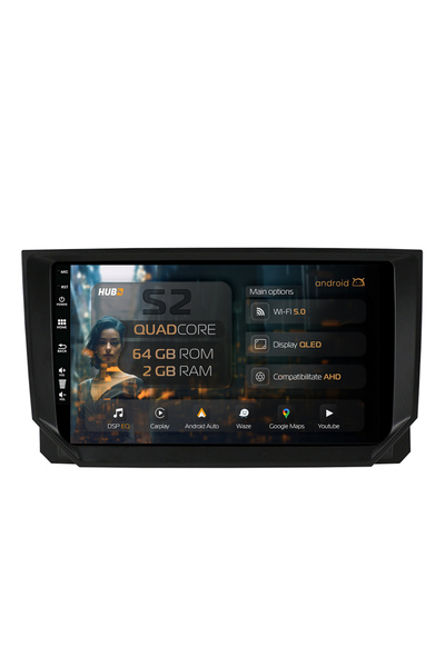 HUB64 Navigație Android Seat Ibiza (2017+), 9 inch, 2GB RAM, CarPlay și Andro...