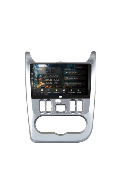 HUB64 Navigatie Android Dacia Logan / Duster / Sandero (2009-2013), 9 inch, 6...