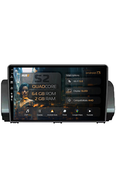 HUB64 Navigație Android Dacia Sandero / Logan (2021-Prezent), 10.1 inch, 2GB ...