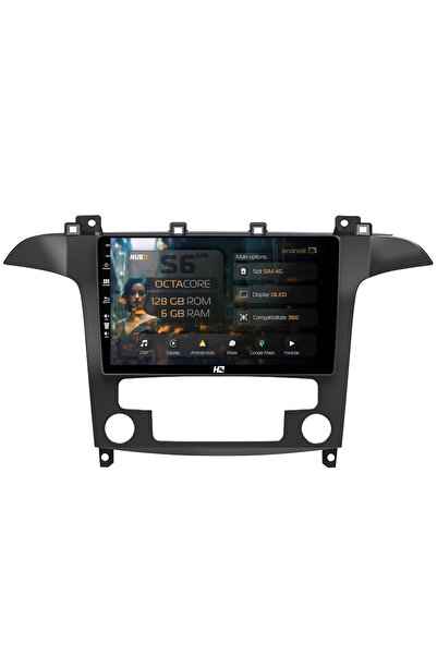 HUB64 Navigație Android Ford S-Max / Galaxy (2006-2015), 9 inch, 6GB RAM, Car...