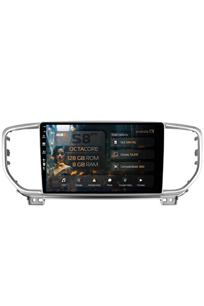 HUB64 Navigație Android Kia Sportage (2018+), 9 inch, 8GB RAM, CarPlay și And...