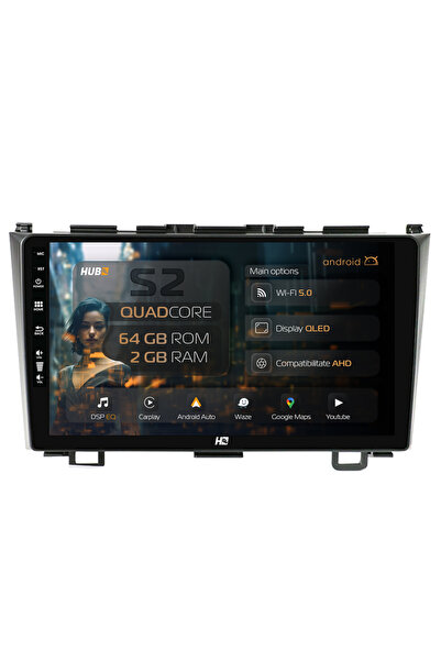 HUB64 Navigație Android Honda CRV (2006-2012), 9 inch, 2GB RAM, CarPlay și An...