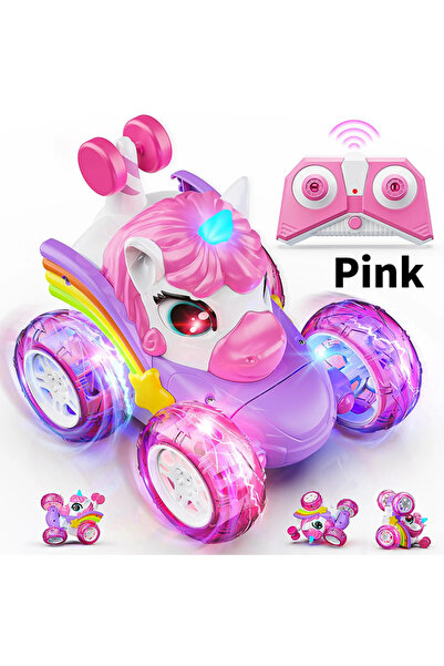Choice Pink Unicorn Remote Control Car for Girls, 360° Rotating 4WD Stunt RC ...