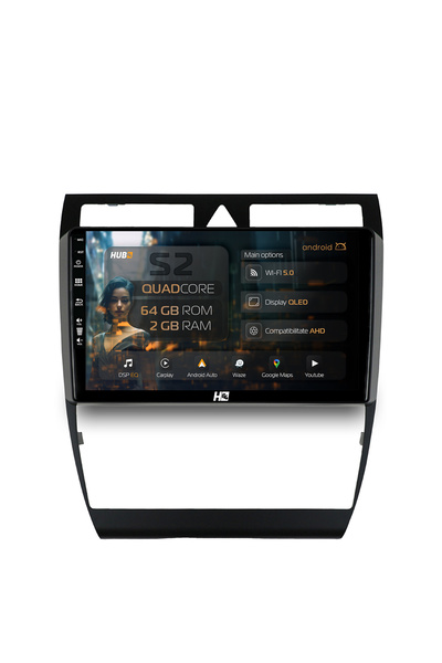 HUB64 Navigație Android Audi A6 (1999-2004), 9 inch, 2GB RAM, CarPlay și Andr...