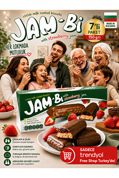 JAM-Bİ Çilek Ve Çikolatalı Bisküvi
