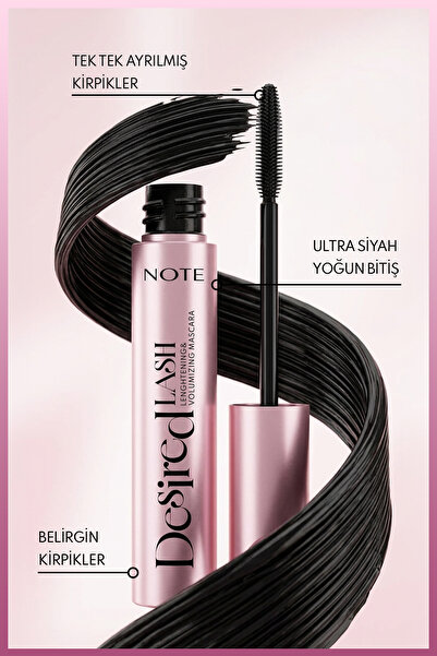 NOTE Desired Lash Mascara Uzunluk ve Yoğun Hacim Etkili Maskara - Siyah