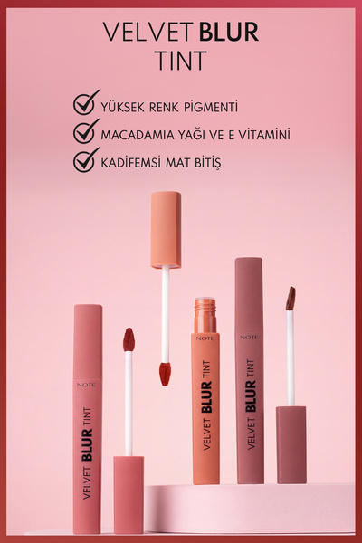 NOTE Velvet Blur Tint Kadife Bitişli Nemlendirici Mat Ruj - 01 Velvet Nude - Nude
