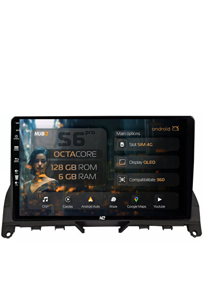 HUB64 Navigație Android Mercedes Benz C-Class W204 (2006-2012), 9 inch, 6GB R...