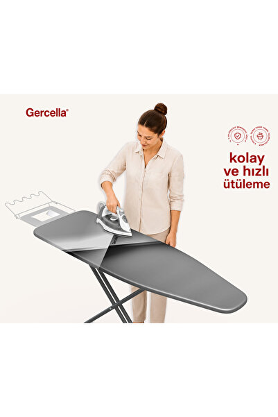 GERCELLA Xxl(57X162 CM) Prestige Ütü Masası Kılıfı Bezi Örtüsü Grey