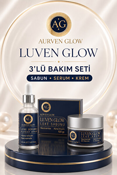 LUVEN GLOW 3'lü Leke Karşıtı Set - Leke Kremi, Leke Serumu, Leke Sabunu