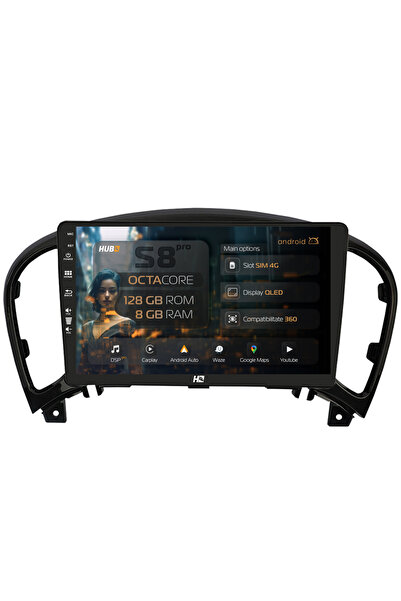 HUB64 Navigație Android Nissan Juke (2010-2019), 9 inch, 8GB RAM, CarPlay și ...