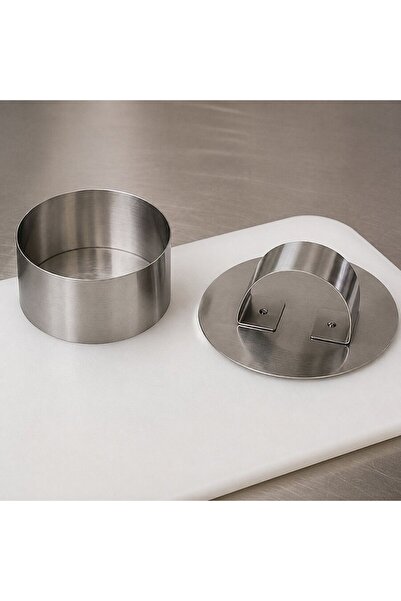 dinckitchen Pres Aparatlı Yuvarlak Pasta ve Parfe Kalıbı 8x3,8 cm 8 cm