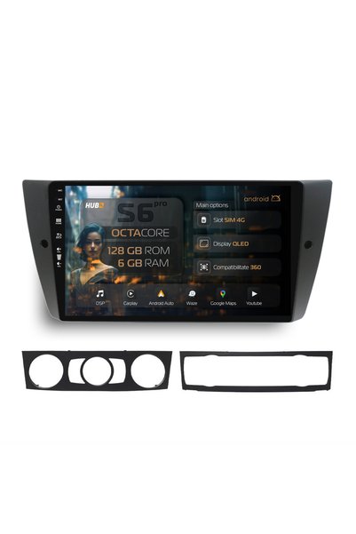 HUB64 Navigatie Android BMW Seria 3 E90, E91, E92, 9 inch, 6GB RAM, CarPlay s...