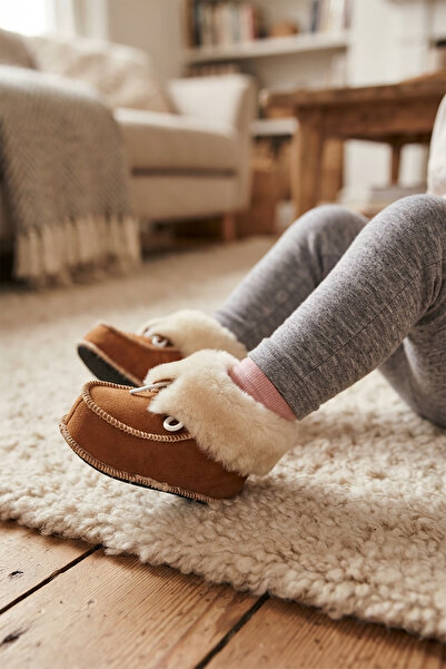 CEYDA SHOES KREŞ,BEBEK,ÇOCUK, HAKİKİ DERİ, YUMUŞAK, KAYMAZ TABAN, KÜRKLÜ EV B...