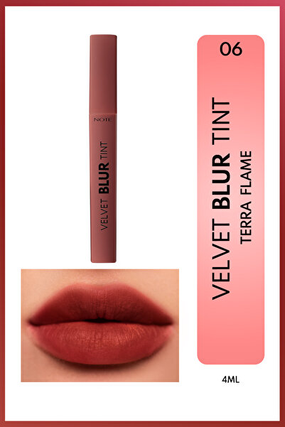 NOTE Velvet Blur Tint Kadife Bitişli Nemlendirici Mat Ruj - 06 Terra Flame - ...