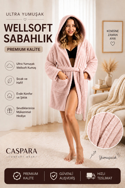 CASPARA Women's Wellsoft Premium Hooded Bathrobe & Robe | Hooded | Unisex | U...