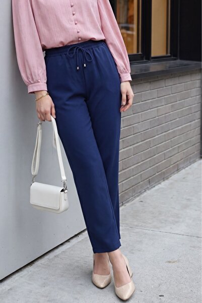 Modamorfo Waist Lace-Up Skinny Trousers -Petrol