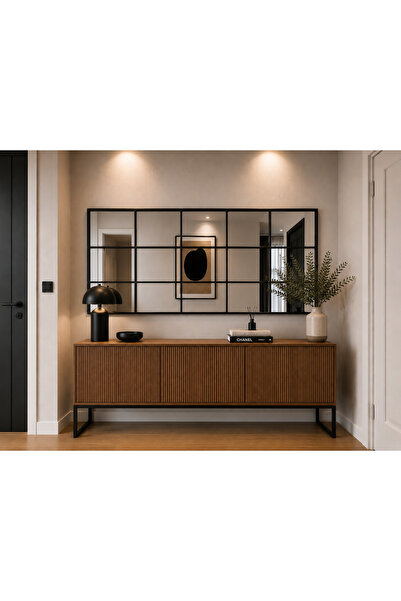 EFFE YAPI DEKOR Siyah Metal Çerçeveli Dekor Boy Aynası 180*80 Cm