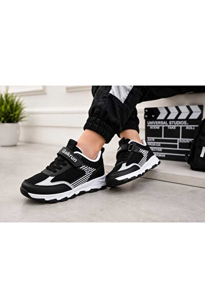 GAK RUN Unisex Çocuk Cırtlı  lastikli Rahat Günlük Sneaker anorak  Spor Ayakkabı hafif poli taban