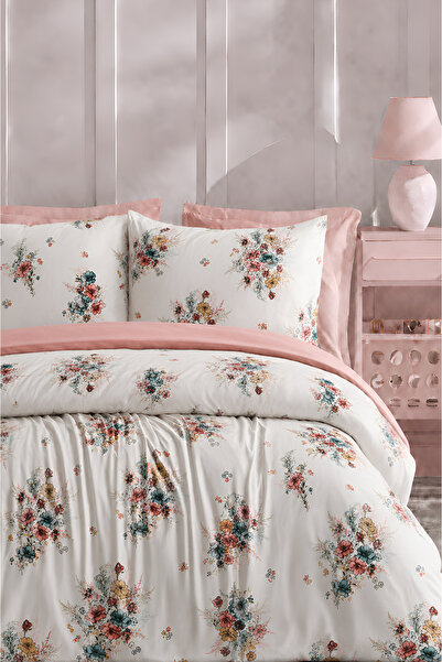 İQON Elastic Sheet Bedding Set Single Size Bouquet Salmon