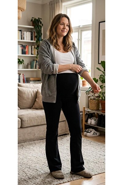 Motherway Maternity Flare Leg Black Leggings Pants