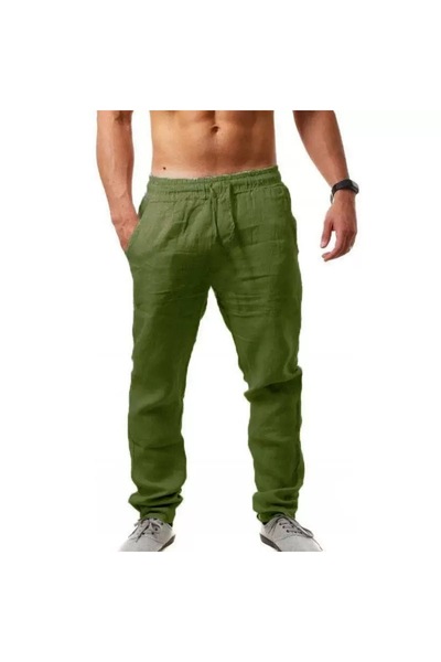 Choice14 XXL green 2025 Summer Men's Hip Hop Breathable Cotton Linen Loose Ca...