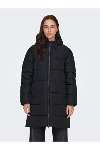 ONLY Μπουφάν μακρύ γυναικείο 15323232 "Clair puffer" μαύρο