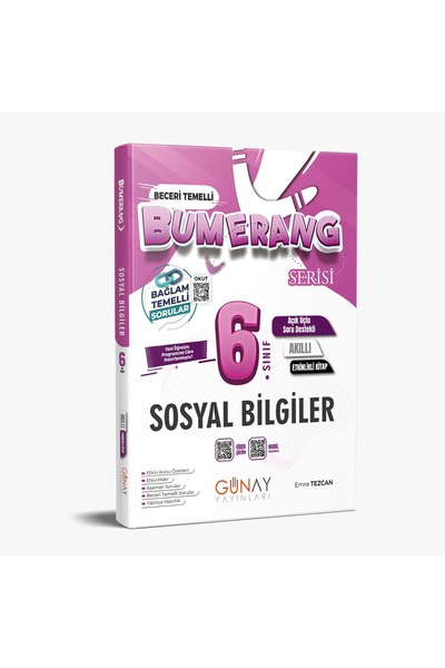 Günay Yayınları GÜNAY YAYINCILIK 6. SINIF BUMERANG SOSYAL BİLGİLER ETKİNLİKLİ AKILLI KİTAP (GÜNCEL MÜFREDAT)