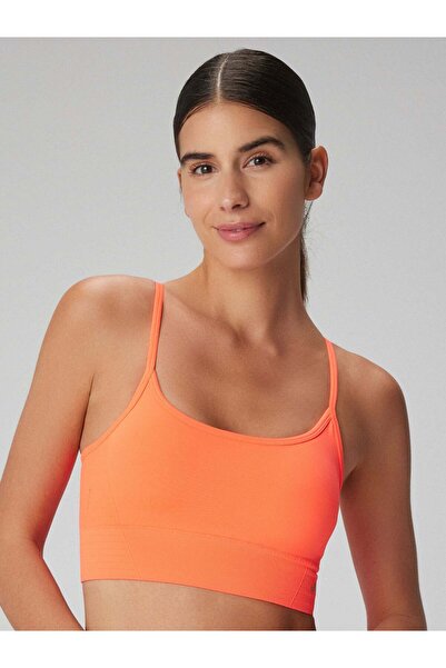 Jerf Gela Ayar Askılı Sport Bra Neon Mercan