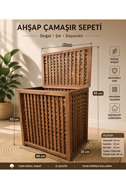 AR-GE PLUS AHŞAP MOBİLYA Çamaşır Sepeti