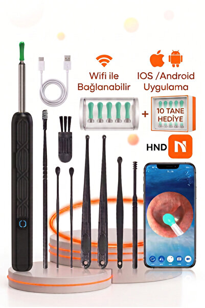 BLOOMPİCKS Akıllı Kulak Temizleme Kamerası WiFi Görüntülü Kulak Temizleyici Ş...