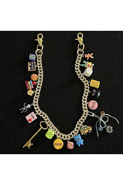 Choice golden Dopamine-Inspired Golden Rhinestone-Encrusted Cuban Chain Belt,...